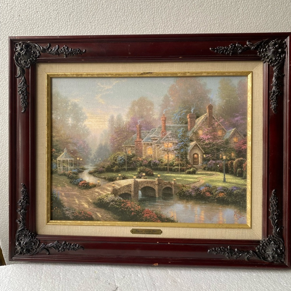 Thomas Kinkade "Beyond Spring Gate" framed art piece. 
Certificate edition 2000